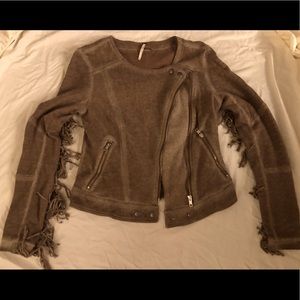 Free People cotton jacket. Size XS.fringe detail